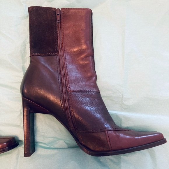 VTG STEVE MADDEN PATCHED LEATHER Y2K WOMENS SZ 7.5 - Picture 3 of 5